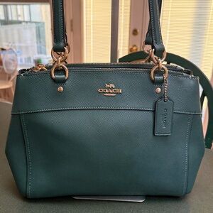 Coach Dark Green Leather Shoulder Bag